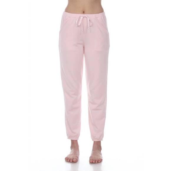 NEW PJ HARLOW blair french terry sweat pant with satin trim in blush - Picture 1 of 1